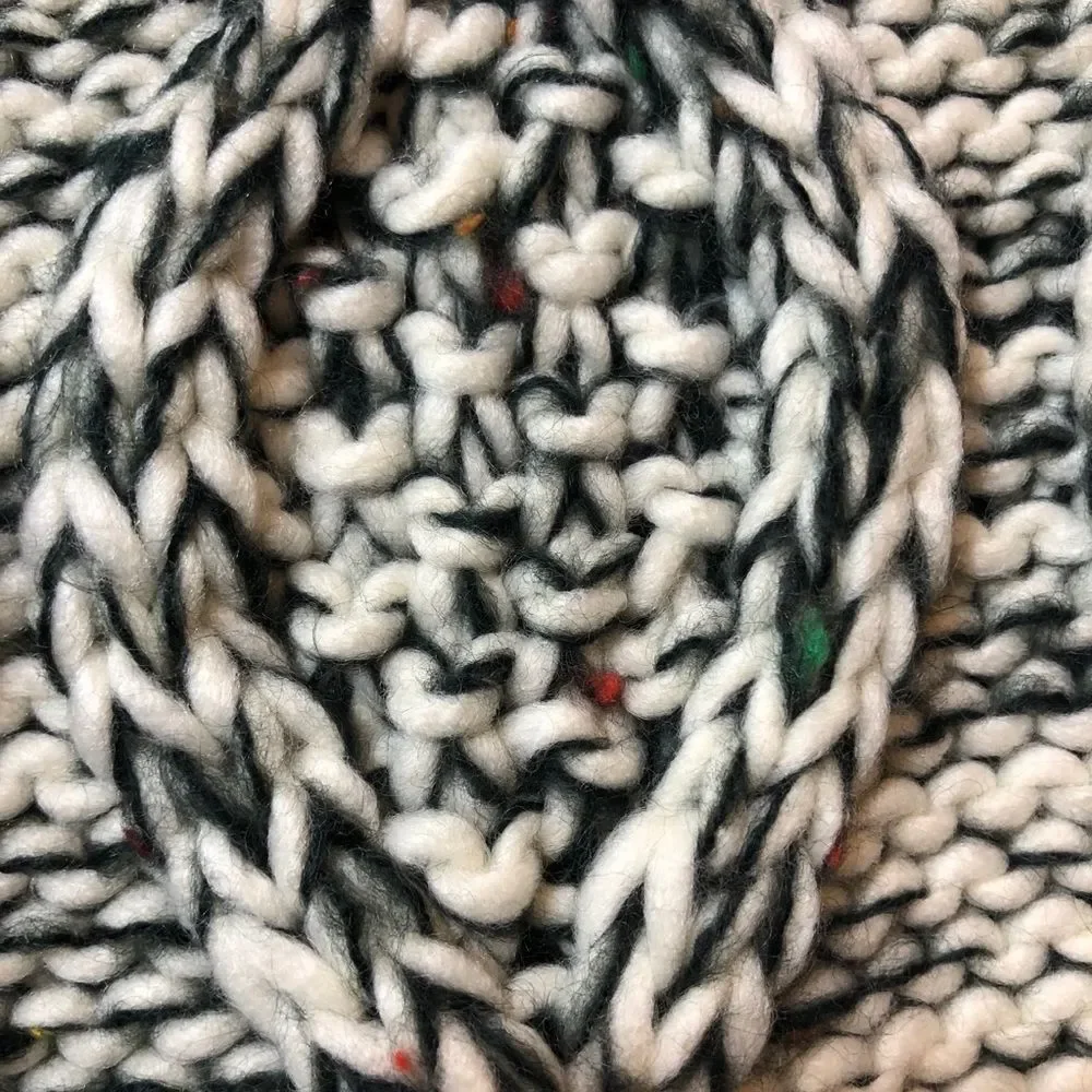 Loft cable knit marble infinity warm comfy timeless scarf black and white
